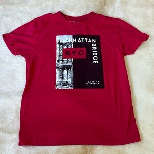 MENS Aeropostale Red MANHATTAN NYC Short Sleeve T-Shirt
